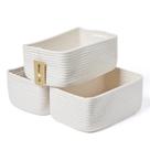 Organizadores de Prateleira MiniArk - Kit com 3 Cestos de Armazenamento Brancos