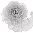 Organza plissada Ribbon Trim GORGECRAFT de 4,5 polegadas, cinza claro