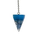 Orgonite Pêndulo Cianita Azul e Prata Arcanjo São Miguel