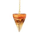 Orgonite Pêndulo Olho de Tigre E Ouro Abertura Prosperidade