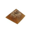 Orgonite Pirâmide 4cm Sucesso Olho de Tigre Citrino Abrir Caminhos Aumentar Energia e Vitalidade