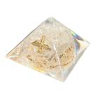 Orgonite Pirâmide Conexão Divina Espirito Santo Cristal Com Ouro 4cm