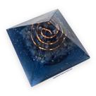 Orgonite Pirâmide Da Tranquilidade Com Pedras Quartzo Azul E Sodalita - 3x4,5cm