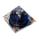 Orgonite Pirâmide Sodalita - Foco, Estudos 4x7x7cm