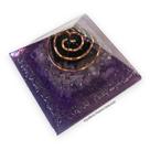 Orgonite Pirâmide Transmutação Com Pedra Ametista E Turmalina Negra - 3x4,5cm