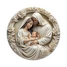 Ornamento Clássico De Presépio Em Madeira, Família Sagrada, 787in 20cm, Figurinha Para Pendurar Na