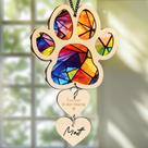 Ornamento comemorativo para animais de estimação Vinatimes 4" com design de pata de acrílico Ornamento comemorativo para animais de estimação Vinatimes 4" com design de pata de acrílico