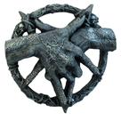 Ornamento de escultura em resina, parede de pentagrama de mão de demônio gótico