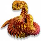 Ornamento de modelo de animal articulado Snake Viper impresso em 3D