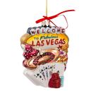 Ornamento Kurt S. Adler Paisagem urbana de vidro de Las Vegas 14cm