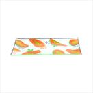 Ornamento Prato Em Vidro Retangular Papaya E Branco 26x14cm