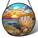Ornamento suspenso AMDERVEN Stained Glass Sun Catcher 30 cm