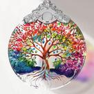 Ornamento suspenso Touber Tree of Life Stained Glass 7x9 cm