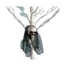 Ornamentos de Caveira de Halloween - Cabeça de Noiva de Espuma com Ossos para Decoração de Casa