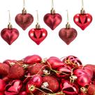 Ornamentos de Coração Vermelho para o Dia dos Namorados - 60 Unidades de Plástico