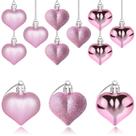 Ornamentos de Coração Yuronam - 12 Peças (4,5cm) - Plástico Rosa - Dia dos Namorados