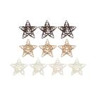 Ornamentos De Madeira DIY Em Forma De Coração E Estrela De Rattan Branco 10PCS Decoração Para Árvore