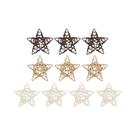 Ornamentos De Madeira DIY Em Forma De Coração E Estrela De Rattan Branco 10PCS Decoração Para Árvore