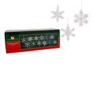 Ornamentos Kurt Adler C2683 2 flocos de neve iridescentes de vidro x12