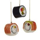 Ornamentos Kurt Adler Sushi Roll de plástico, conjunto de 3