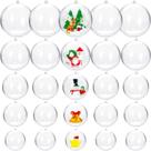 Ornamentos preenchíveis de plástico transparente OJYUDD 25 peças de 3-7 cm de diâmetro
