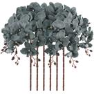 Orquídeas artificiais ICBOX, 105 cm de altura, 6 peças, veludo, seda, cinza