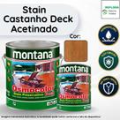 Osmocolor Stain Castanho UV Deck Acetinado 900ml Madeira Proteção para Deck