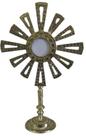 Ostensório Em Bronze Grandão Sacro Altar Hóstia Jesus Cristo