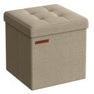 Otomano de armazenamento SONGMICS, cubo dobrável de 30 cm, marrom camelo