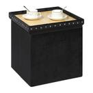 Ottoman B FSOBEIIALEO Cube Dobrável Tufado Preto