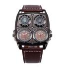 Oulm relógio moda 2 horário, esporte casual pulseira Marrom sem gênero Oulm relógio moda 2 horário, esporte casual pulseira Marrom sem gênero