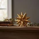 Ouriço Dourado Em Cerâmica Decorativo Estilo Rústico Brilhante