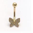 Ouro 18k Piercing Umbigo Ponto De Luz Borboleta com Pedras Brancas CO258k110 Ouro 18k Piercing Umbigo Ponto De Luz Borboleta com Pedras Brancas CO258k110