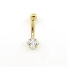 Ouro 18k Piercing Umbigo Ponto De Luz Pedra Branca Quadrada de 5mm 224k078 Ouro 18k Piercing Umbigo Ponto De Luz Pedra Branca Quadrada de 5mm 224k078