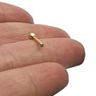 Ouro Amarelo 18k Piercing Ponto De Luz Pedra Branca Cartilagem Tragus Helix 6mm CO61K031