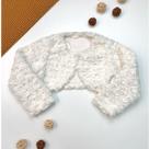 Out - Bolero Infantil Com Pelinhos INFANTI Cor:Off WhiteTamanho:2 Out - Bolero Infantil Com Pelinhos INFANTI Cor:Off WhiteTamanho:2