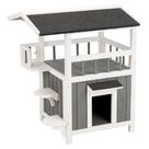 Outdoor Cat House TRIXIE, à prova de intempéries, de 2 andares com varanda