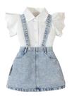 Outfit MakeMeChic Toddler Baby Girl, 2 peças, camisa e saia