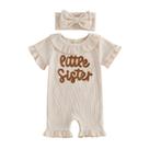 Outfit Romper Polinkety, recém-nascida, menina Lil Sis, 9-12 meses