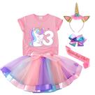 Outfit Tutu e Sian Unicorn Birthday para meninas de 3 anos