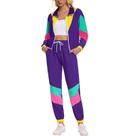 Outfit ZDT feminino dos anos 80 e 90, agasalho, jaqueta corta-vento, roxa, S