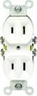 Outlet Leviton de 15 ampères, 125 volts, grau residencial, branco