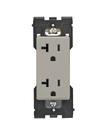 Outlet Leviton Renu, resistente a adulterações, 20A 125VAC, fumaça de madeira Outlet Leviton Renu, resistente a adulterações, 20A 125VAC, fumaça de madeira