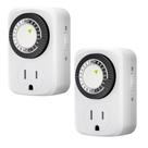 Outlet Timer HBN Indoor Mini 24-Hour Mechanical, pacote com 2 unidades