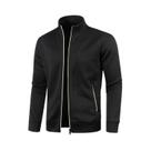 Outono inverno masculino zíper malha mangas compridas fino cashmere moda top suéter casaco