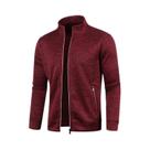 Outono inverno masculino zíper malha mangas compridas fino cashmere moda top suéter casaco