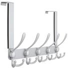 Over The Door Hook Hanger Deap 5 Tri Hooks Silver