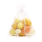 Ovinhos de Páscoa decorativos no saquinho para pendurar Amarelo e Laranja Pintinhas 16 Un 5 e 8 cm