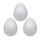 Ovos de espuma Crafjie 15 cm, 3 peças, poliestireno branco, artesanato