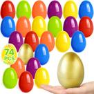 Ovos de Páscoa de plástico SpringFlower 72 unidades mais 2 ovos dourados